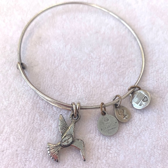 Alex and Ani Hummingbird Charm Bracelet Silver Finish 2”- 3.5” - Picture 3 of 3